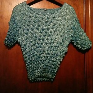 F.C Turquoise Popcorn Blouse
